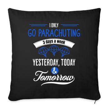 Funny Parachuting Quote - Sofa pillowcase 17,3'' x 17,3'' (45 x 45 cm) - black - Front
