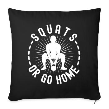 Gym Junkies Squats ou Calisthénie Retour à la Maison Fitness - Housse de coussin décorative 45 x 45 cm - noir - Devant