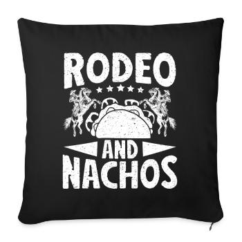 Rodeo Horse Riding Rodeo & Nachos Cowboy - Sofa pillowcase 17,3'' x 17,3'' (45 x 45 cm) - black - Front