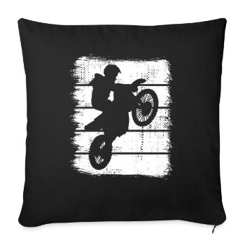 Motocross - Sofa pillowcase 17,3'' x 17,3'' (45 x 45 cm) - black - Front