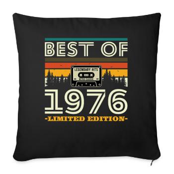 1976 Vintage Retro Birthday Gift - Sofa pillowcase 17,3'' x 17,3'' (45 x 45 cm) - black - Front