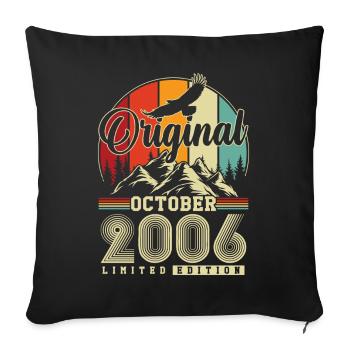 Original October 2006 – 20th Birthday Vintage - Sofa pillowcase 17,3'' x 17,3'' (45 x 45 cm) - black - Front