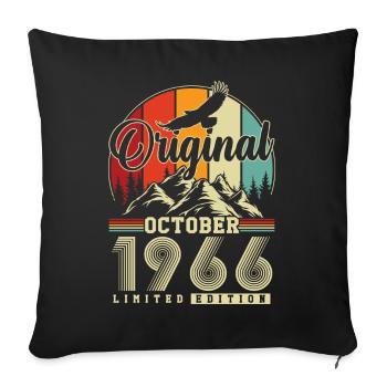 Original octobre 1966 – 60e anniversaire Millésime - Housse de coussin décorative 45 x 45 cm - noir - Devant
