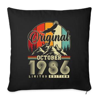 Original October 1986 – 40th Birthday Vintage - Sofa pillowcase 17,3'' x 17,3'' (45 x 45 cm) - black - Front