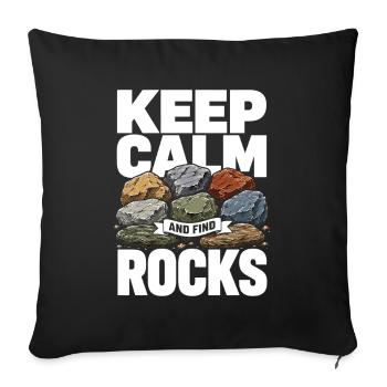 Stone Collector and Stone Searching Design Geology - Sofa pillowcase 17,3'' x 17,3'' (45 x 45 cm) - black - Front