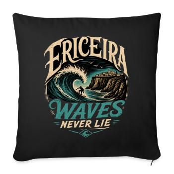 Ericeira Surfing - Sofa pillowcase 17,3'' x 17,3'' (45 x 45 cm) - black - Front
