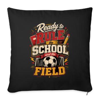 School enrollment football - Sofa pillowcase 17,3'' x 17,3'' (45 x 45 cm) - black - Front