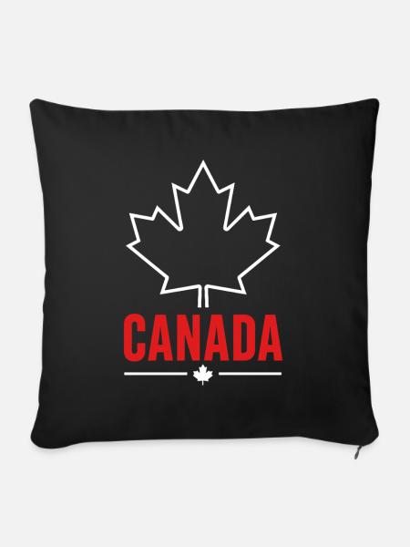 Red Maple Leaf Canada Logo Tee - Sofakissenbezug 45 x 45 cm - Schwarz