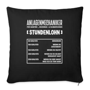 Anlagenmechaniker SHK Sanitär Heizung Handwerk - Sofakissenbezug 45 x 45 cm - Schwarz - Vorne