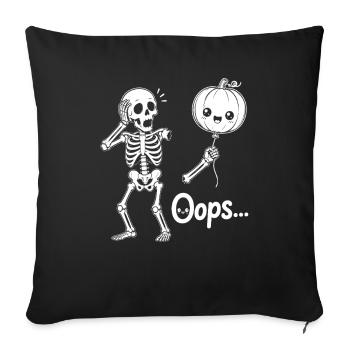 Skeleton Holding Balloon pumpkin Halloween - Sofakissenbezug 45 x 45 cm - Schwarz - Vorne
