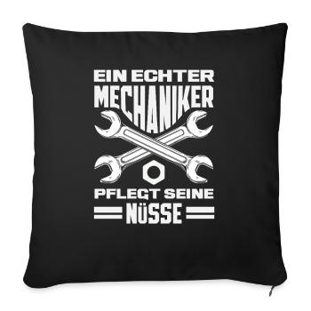 Anlagenmechaniker SHK Sanitär Heizung Handwerk - Sofakissenbezug 45 x 45 cm - Schwarz - Vorne