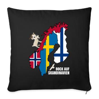Bock auf Skandinavien - Sofakissenbezug 45 x 45 cm - Schwarz - Vorne