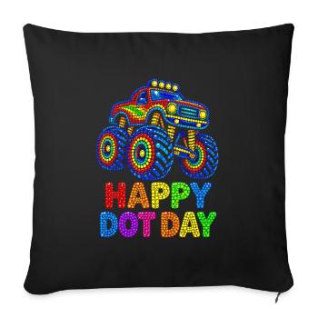 Happy Dot Day Monster Truck - Sofakissenbezug 45 x 45 cm - Schwarz - Vorne