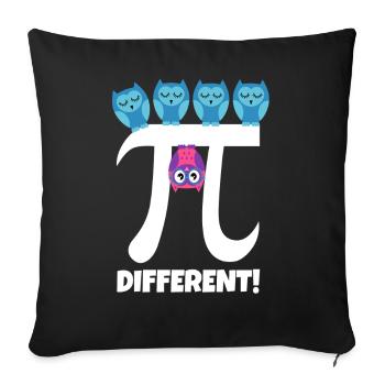 Pi Different Süße Eule Be Different Mathe Lehrer - Sofakissenbezug 45 x 45 cm - Schwarz - Vorne