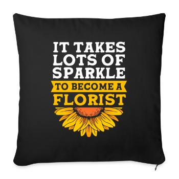 Floristik Florist Blumenhändler Blumenstrauß - Sofakissenbezug 45 x 45 cm - Schwarz - Vorne