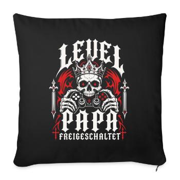 Level Vater freigeschaltet - Sofakissenbezug 45 x 45 cm - Schwarz - Vorne