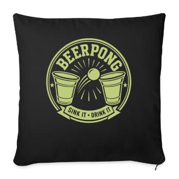 Beer Pong - Sofakissenbezug 45 x 45 cm - Schwarz - Vorne