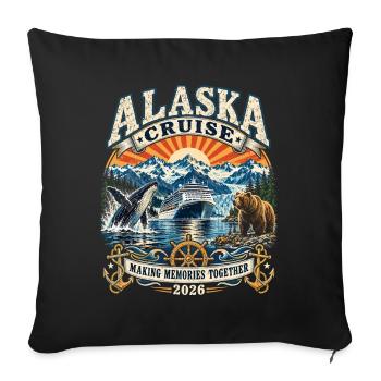 Alaska Kreuzfahrt 2026 Erinnerungen - Sofakissenbezug 45 x 45 cm - Schwarz - Vorne