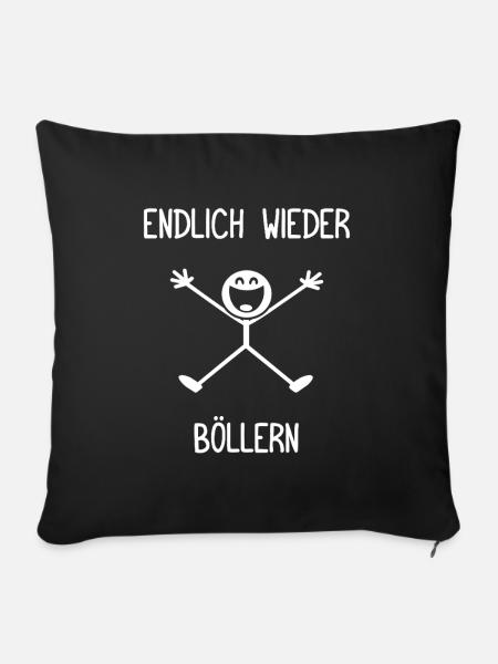 Endlich wieder böllern Pyrotechniker Feuerwerk - Sofakissenbezug 45 x 45 cm - Schwarz