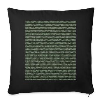 2399 Ziffern von Pi - Sofakissenbezug 45 x 45 cm - Schwarz - Vorne