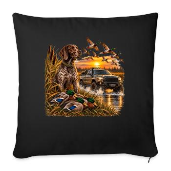 Vintage Hunting Truck Duck Hunting Dog Rustic Outd - Sofakissenbezug 45 x 45 cm - Schwarz - Vorne