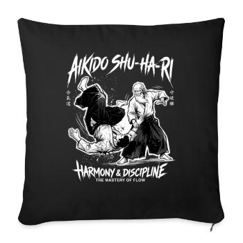 Japanese Martial Arts Aikido Flow Dynamics - Sofakissenbezug 45 x 45 cm - Schwarz - Vorne