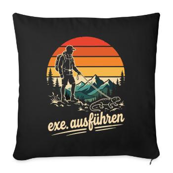 Programmierer Humor exe Echse ausführen - Sofakissenbezug 45 x 45 cm - Schwarz - Vorne