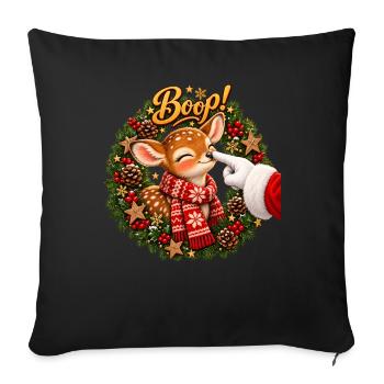 Boop! Cute Reindeer Christmas - Sofakissenbezug 45 x 45 cm - Schwarz - Vorne