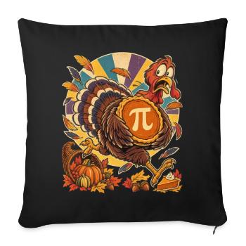Thanksgiving-Truthahn mit Kürbis-Pi für Mathefans - Sofakissenbezug 45 x 45 cm - Schwarz - Vorne