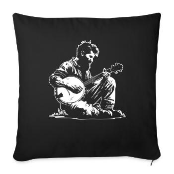 Banjospieler - Sofakissenbezug 45 x 45 cm - Schwarz - Vorne