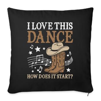 Line Dance Country Western Tanz - Sofakissenbezug 45 x 45 cm - Schwarz - Vorne