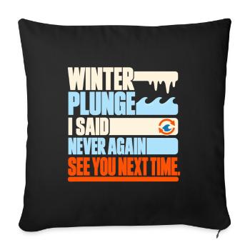 Winter Sprung Kaltwasser-challenge Schwimmfinisher - Sofakissenbezug 45 x 45 cm - Schwarz - Vorne