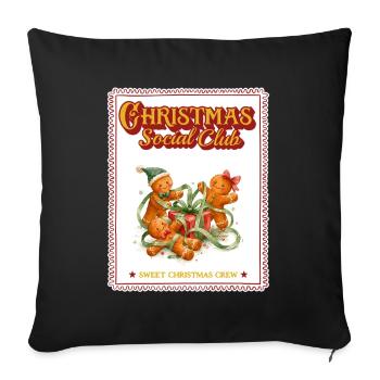 Christmas Social Club Lebkuchen Geschenke Retro - Sofakissenbezug 45 x 45 cm - Schwarz - Vorne