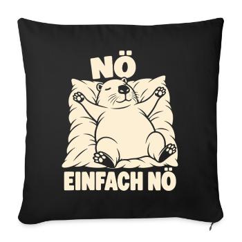 Nö, einfach nö – Schlafendes Capybara - Sofakissenbezug 45 x 45 cm - Schwarz - Vorne