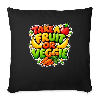 Take A Fruit Or Veggie Colorful Healthy Eating  - Sofakissenbezug 45 x 45 cm - Schwarz - Vorne