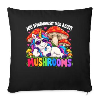 Cute Unicorn Mushroom Lovers - Sofakissenbezug 45 x 45 cm - Schwarz - Vorne