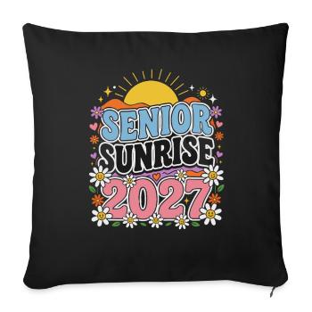 Senior Sunrise 2027 Sonnenaufgang Abschlussjahr - Sofakissenbezug 45 x 45 cm - Schwarz - Vorne