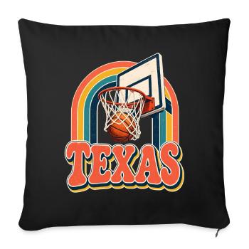 Texas Rainbow Basketball Retro - Sofakissenbezug 45 x 45 cm - Schwarz - Vorne