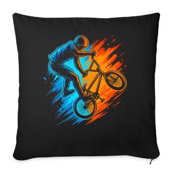 BMX Fahrrad Bike Herren Kinder BMX - Sofakissenbezug 45 x 45 cm - Schwarz - Vorne