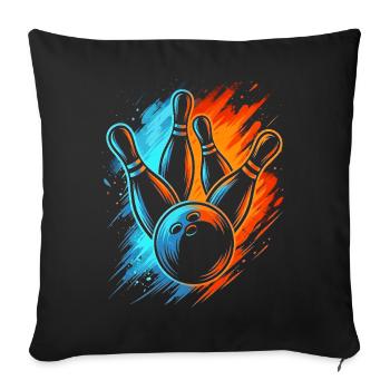Bowlingkugel Herren Kinder Jungen Bowling - Sofakissenbezug 45 x 45 cm - Schwarz - Vorne