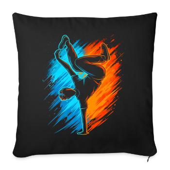 Breakdancing Herren Kinder Jungen Breakdance - Sofakissenbezug 45 x 45 cm - Schwarz - Vorne