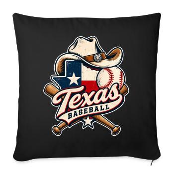 Texas Baseball Vintage Logo - Sofakissenbezug 45 x 45 cm - Schwarz - Vorne