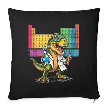 Dino Wissenschaftler Regenbogenlab - Sofakissenbezug 45 x 45 cm - Schwarz - Vorne