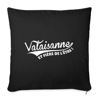Valaisanne et fière de l'être - Housse de coussin décorative 45 x 45 cm - noir - Devant