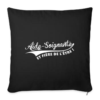 Aide-Soignante et fière de l'être ! - Housse de coussin décorative 45 x 45 cm - noir - Devant