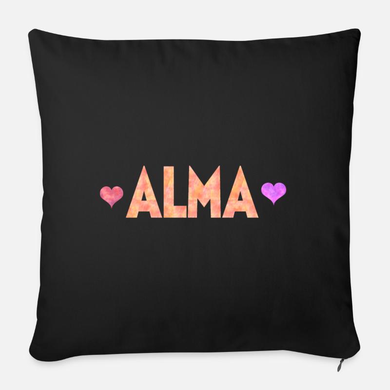 Alma - Sofakissenbezug 45 x 45 cm - Schwarz