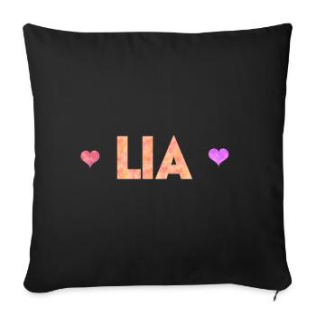 Lia - Sofakissenbezug 45 x 45 cm - Schwarz - Vorne