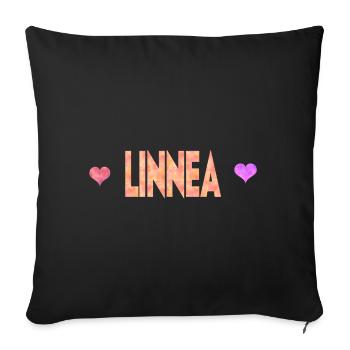 Linnea - Housse de coussin décorative 45 x 45 cm - noir - Devant
