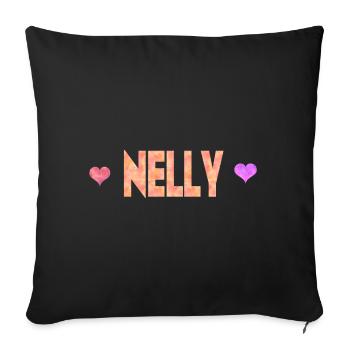 Nelly - Housse de coussin décorative 45 x 45 cm - noir - Devant