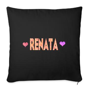 Renata - Housse de coussin décorative 45 x 45 cm - noir - Devant